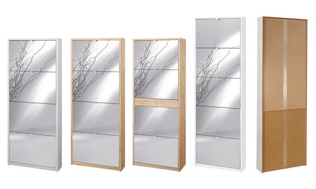 Scarpiera con specchio, disponibile in 4 modelli e vari colori