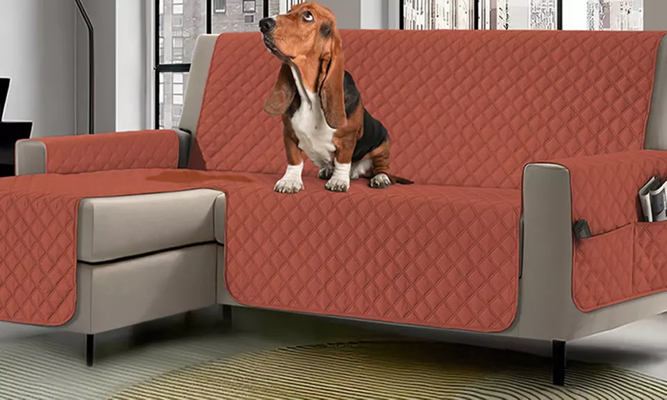 Copridivano con penisola impermeabile con tasche porta oggetti