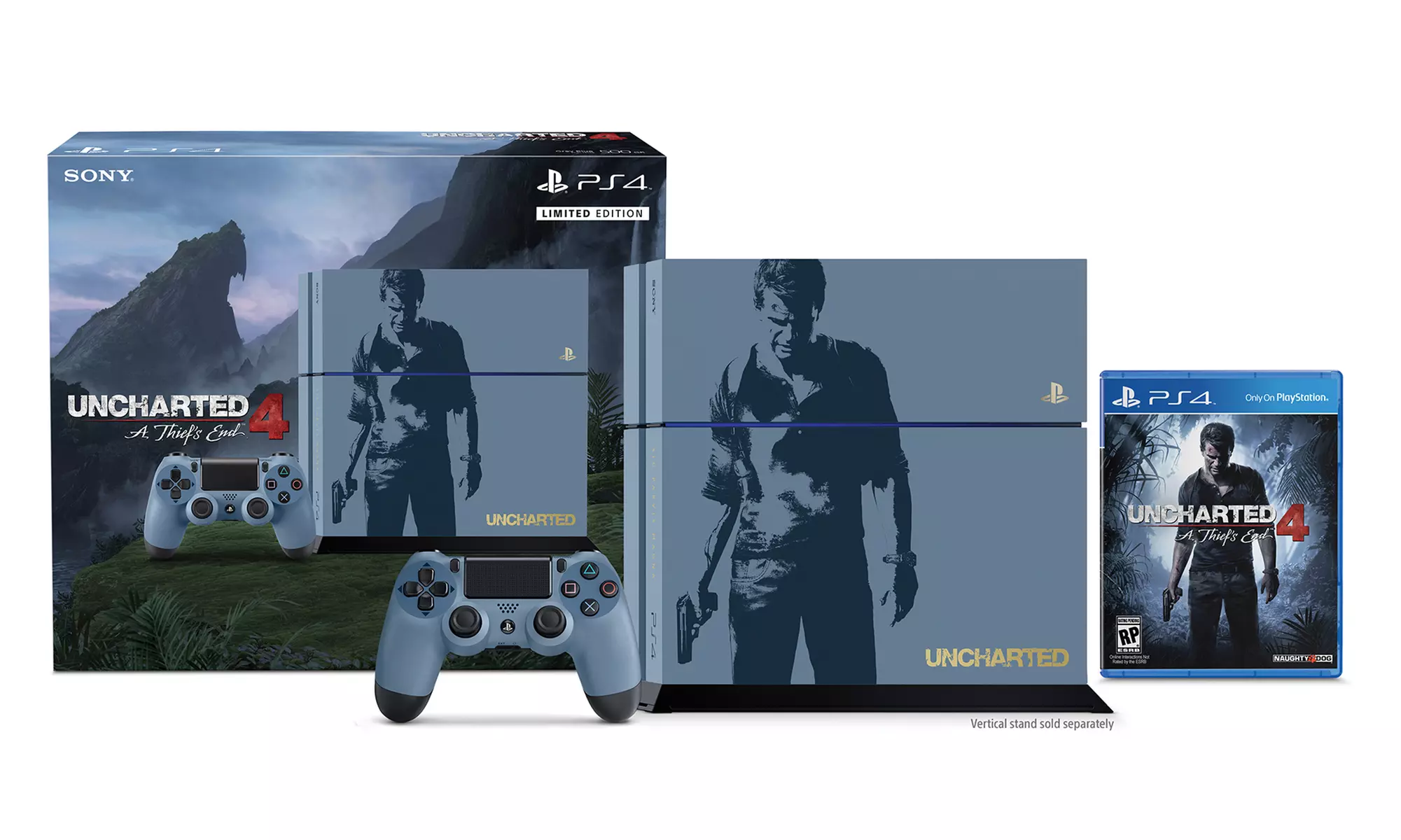 PS4 500GB Limited-Edition Console Bundle with Uncharted 4 (Preorder) - Primary Image
