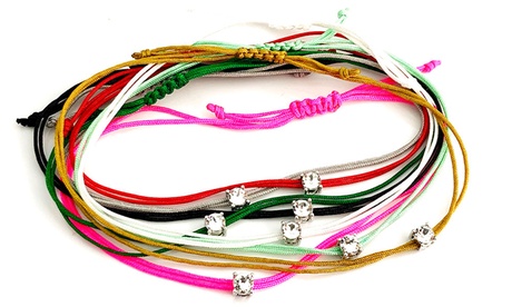 Cavigliera con cordino in cotone con cristallo Swarovski®