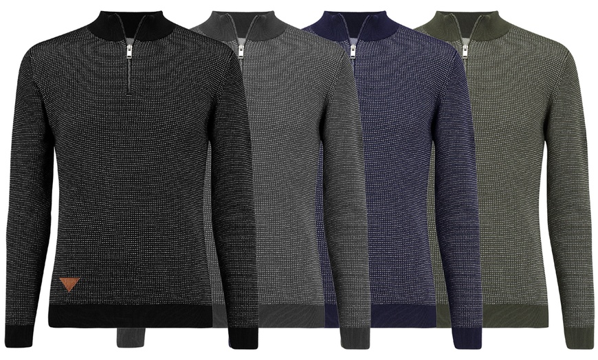 Image 1: Men's Zip Neck Jumper