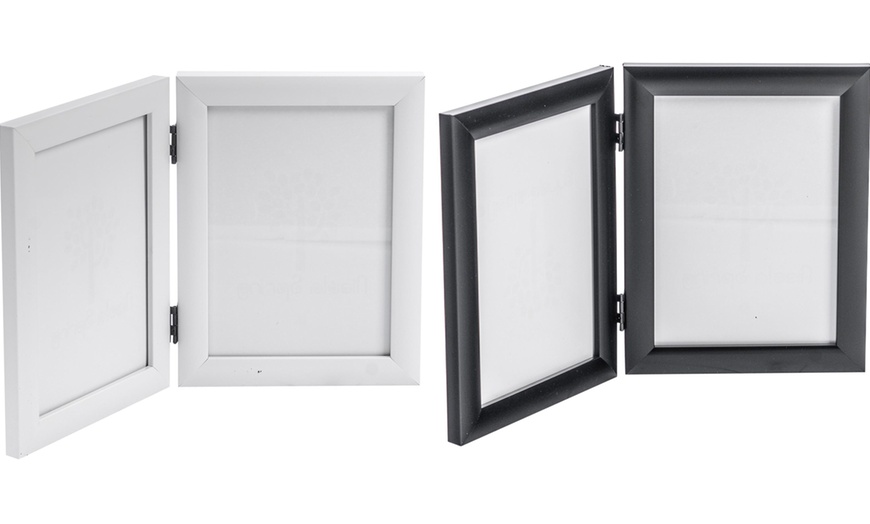 Image 1: Folding Double Photo Frame