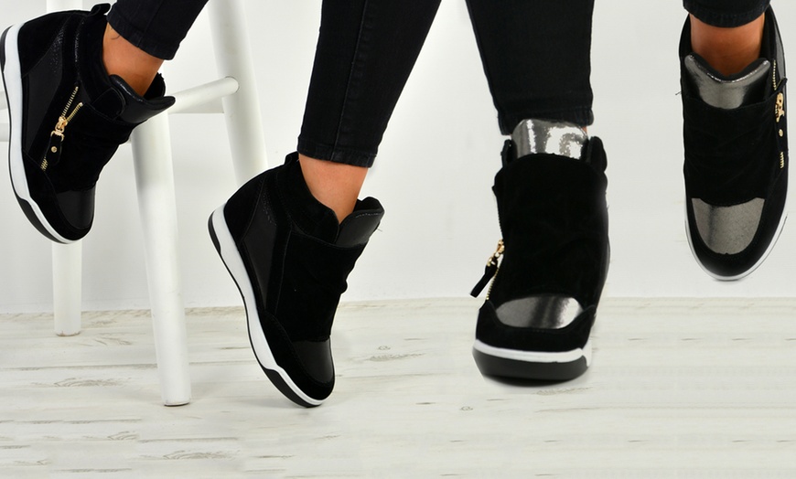 Image 1: Women's Wedge Trainers