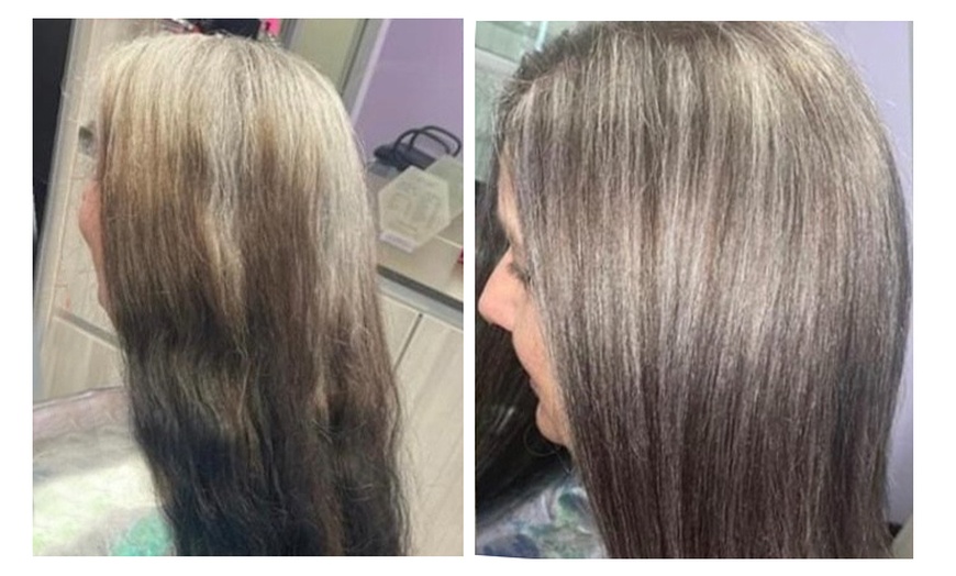 Image 2: Haircut, Coloring and Blowdry Combos with Optional Brow Wax and Tint