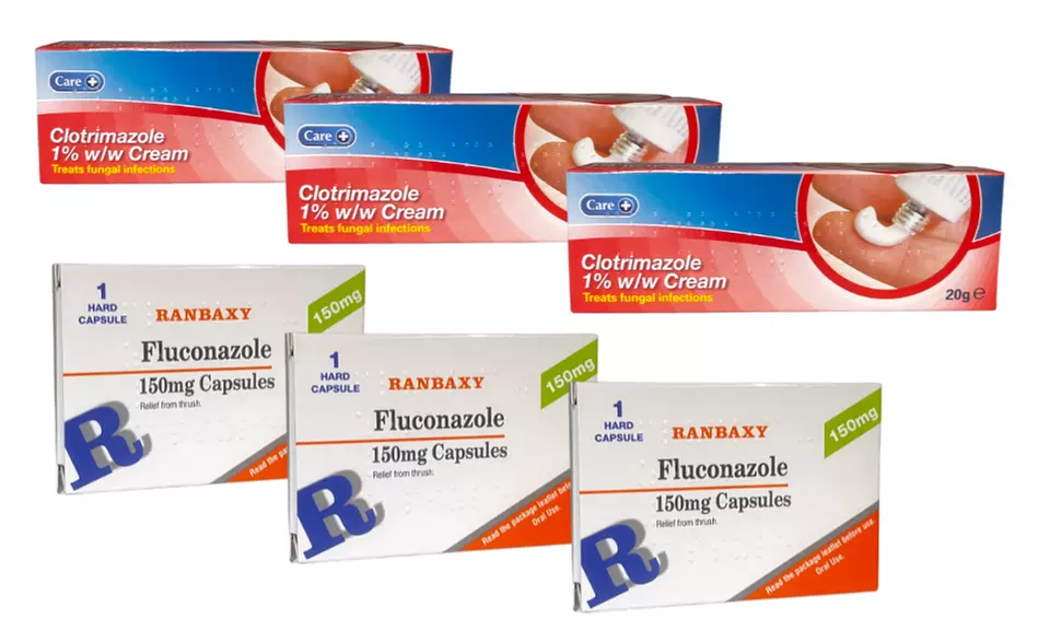 Thrush Relief Bundle Clotrimazole Cream and Fluconazole Tablets
