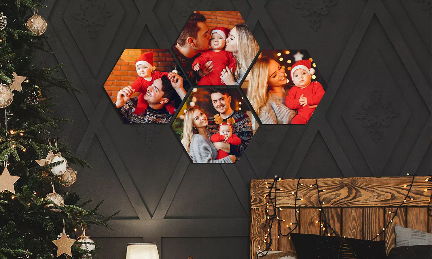 Jouw foto's op hexagon