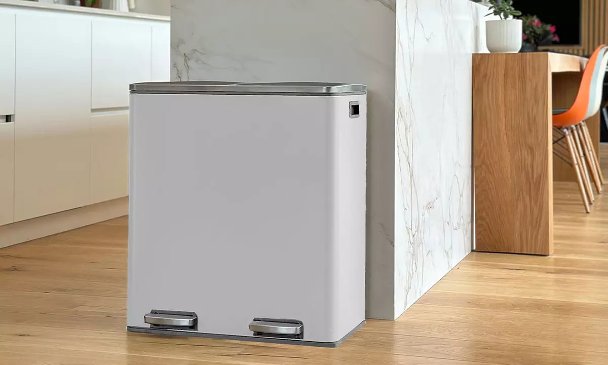 Poubelle de cuisine Kitchen Move à pédale tri sélectif rectangulaire