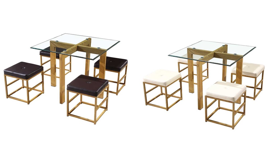 Image 1: Space-Saving Cube Dining Set