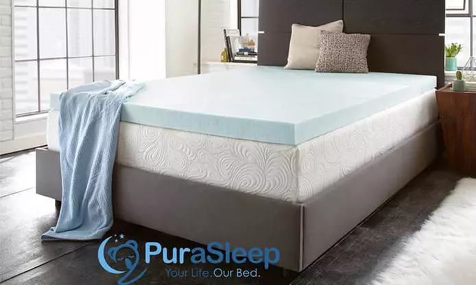 PuraSleep Perfect Temp Gel Cooled Memory Foam Mattress Topper - Primary Image