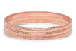 Stainless Steel Set of 3 Slip-On Bangles with Wheat Design by Steeltime - Second Medium