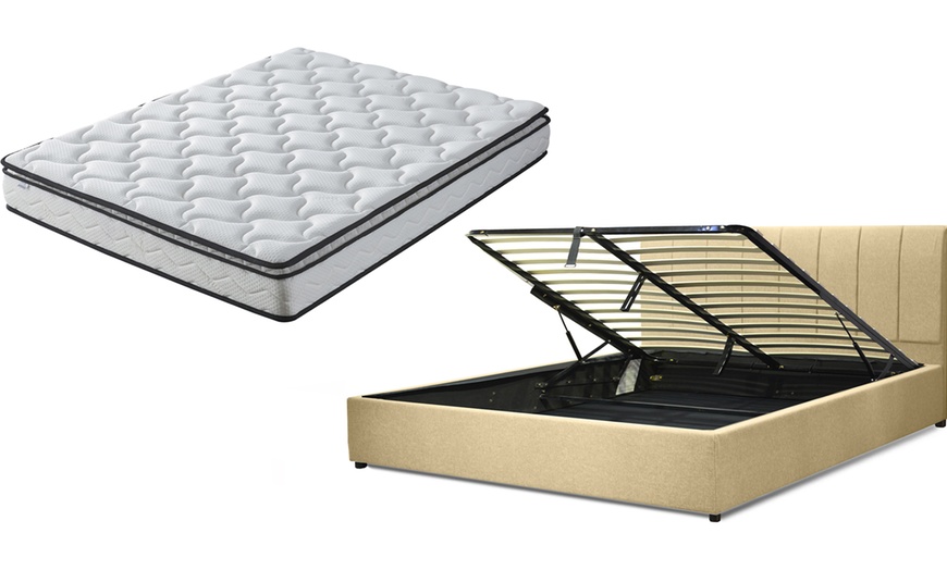 Image 14: Lit coffre Barcelone tissu, matelas ''Empereur'' en option