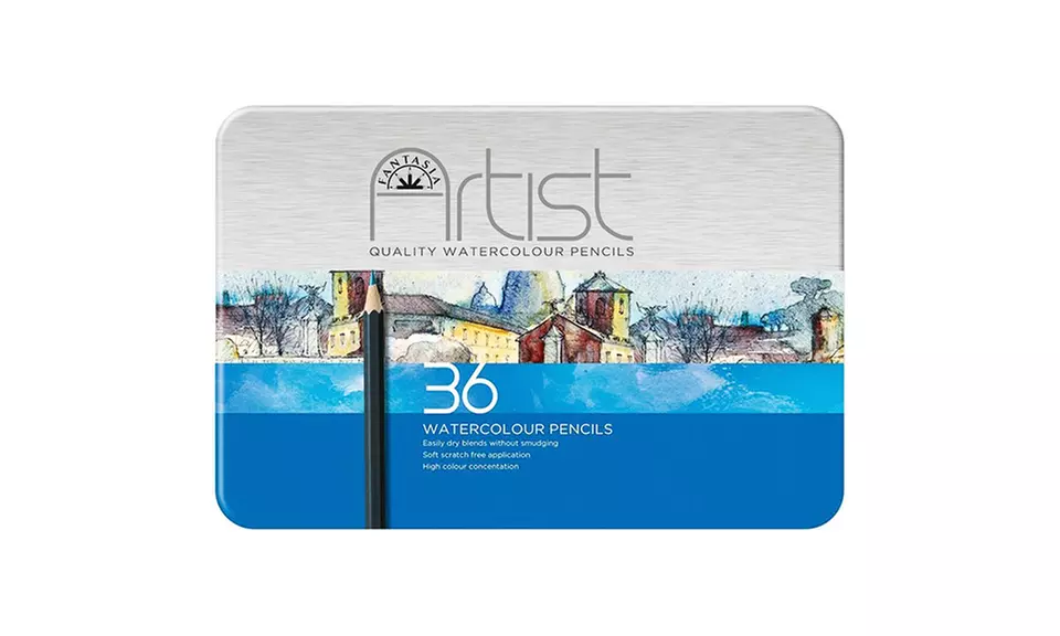Fantasia Premium Color or Watercolor Pencil Set (36-Piece) - Second Medium