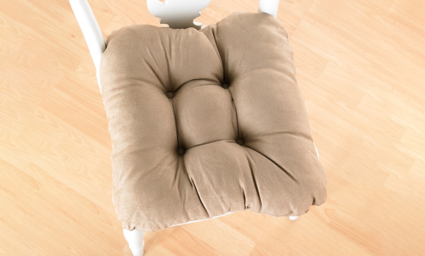 Image 5: Four Faux Suede Chair Cushions