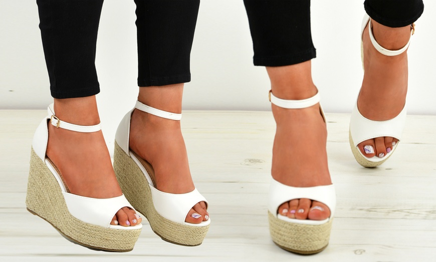 Image 12: Women's High Heel Wedge Sandals