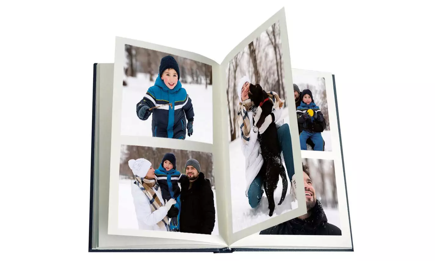 Bundel herinneringen in een A4-fotoboek met harde glossy kaft