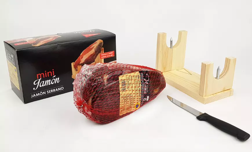 Image 1: 1 of 2 mini Serrano hammen met houder en mes
