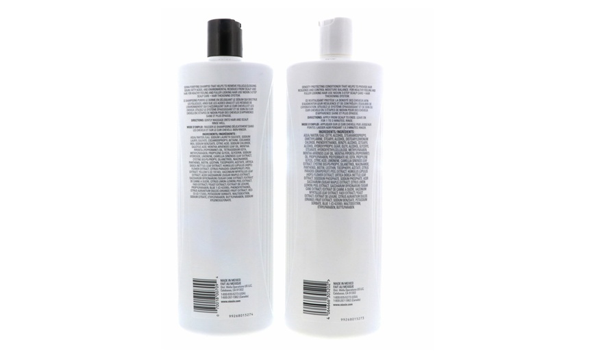 Image 6: Nioxin Cleanser Shampoo and Scalp Therapy Conditioner Liter 33.8 oz Set Combo