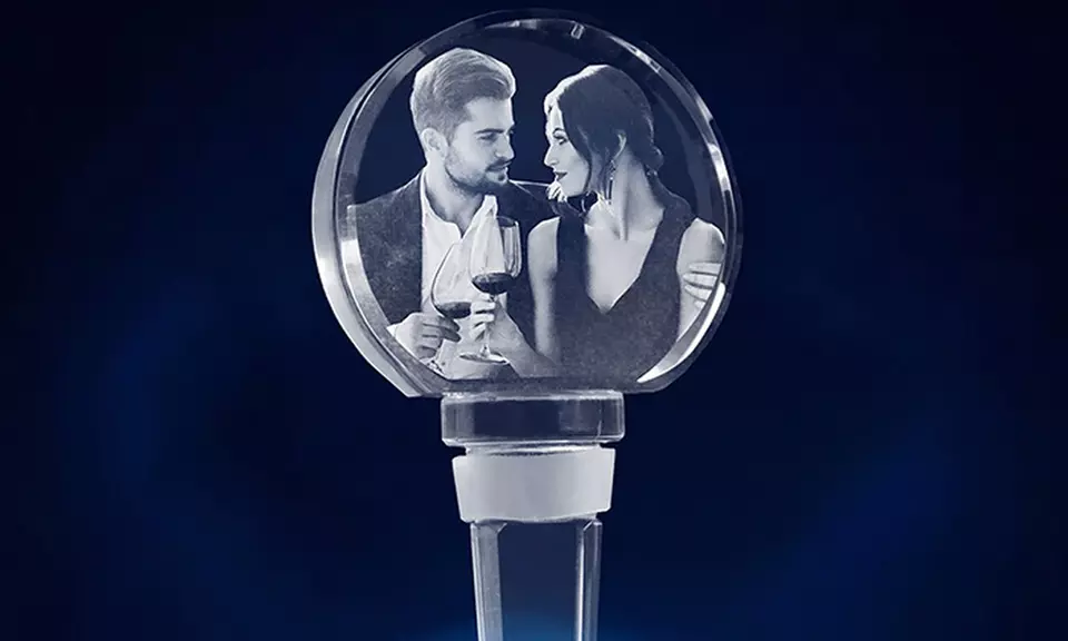 Custom Engraved Crystal Wine Bottle Stopper - Primary Image