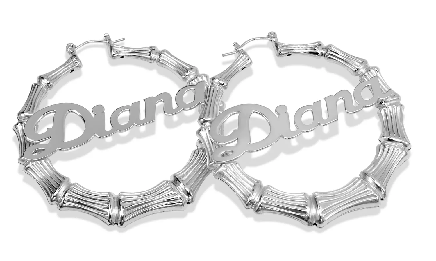Up to 74% Off Custom Extra Large Bamboo Name Earrings