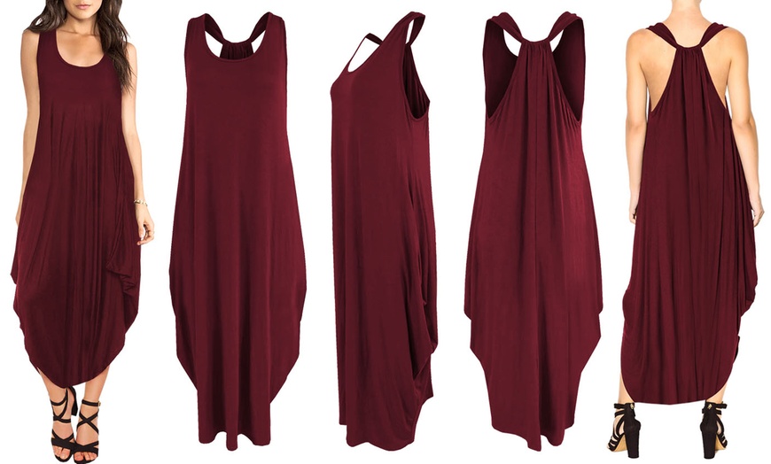 Image 13: Boho-Style Jersey Oversized Baggy Dress