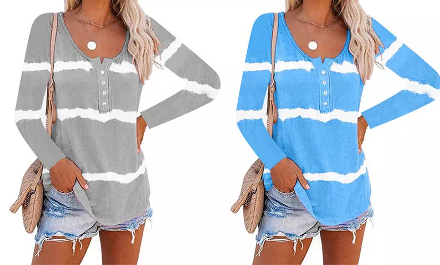 Image 8: Cotton Blend Button-Up Top
