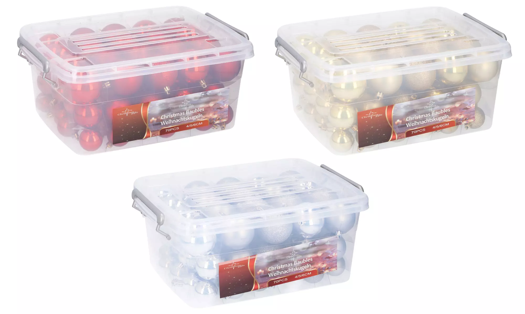 Boîte de 70 boules de Noël - Primary Image