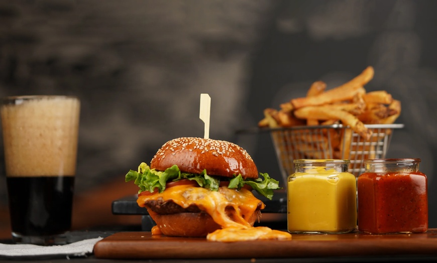 Image 1: Family Feast: Burgers, Fries, Onion Rings, Milkshakes, 2 Pepsis & More