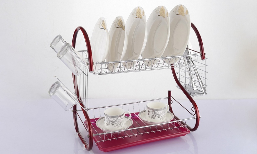 Image 8: Two-Tier Dish Drainer