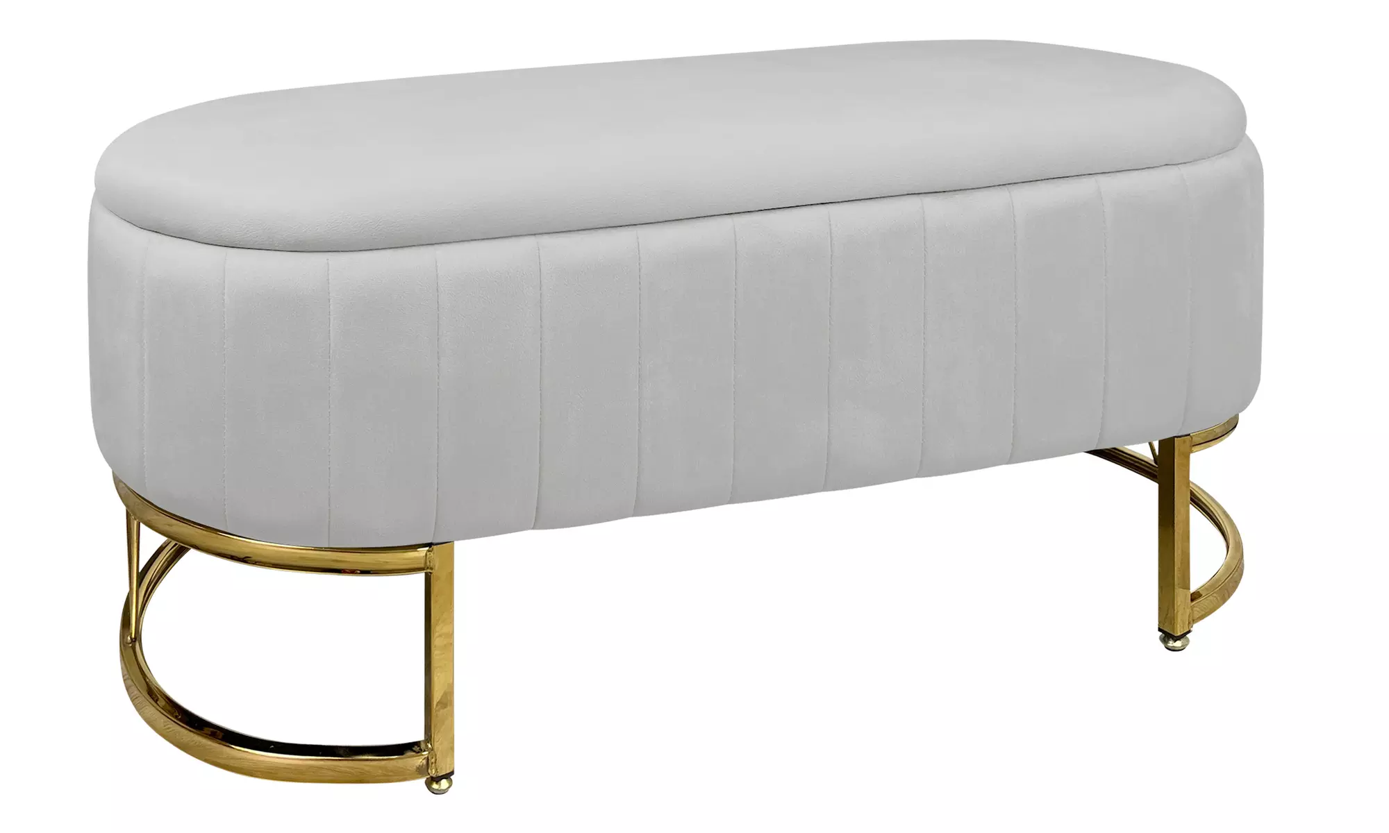 Panca contenitore con gambe cromate