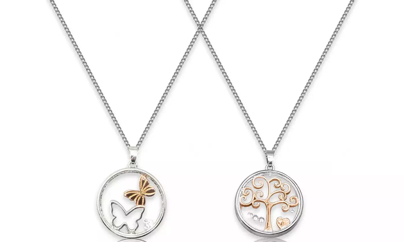 1x, 2x oder 4x Halskette mit Anhänger mit Swarovski®-Kristallen