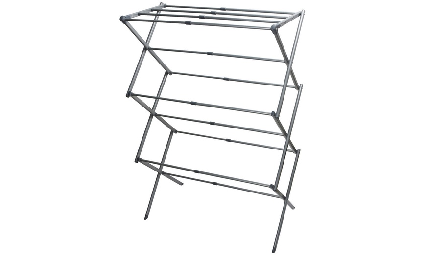 Image 1: Three-Tier Extendable Clothes Airer