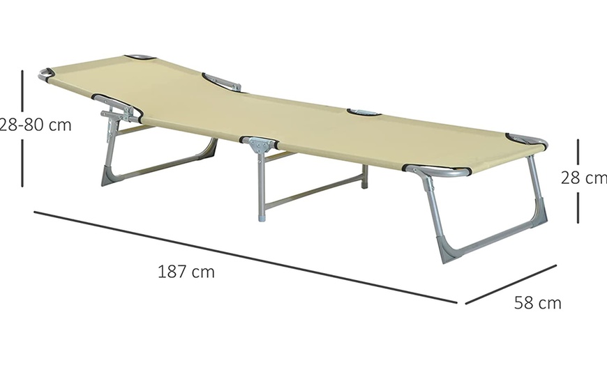 Image 7: Outsunny Folding Sun Lounger