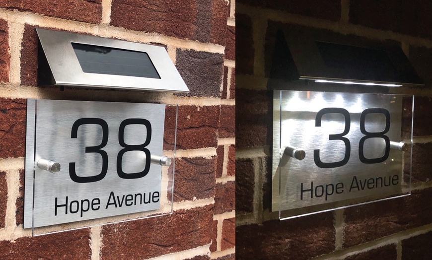 Image 3: Personalised Acrylic Door Sign - Rectangle and More with Solar Light