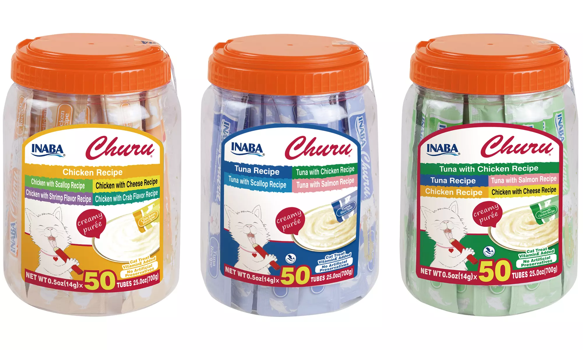 Inaba Churu Grain-Free Variety Pack Cat Treat (50-Pack) - Primary Image