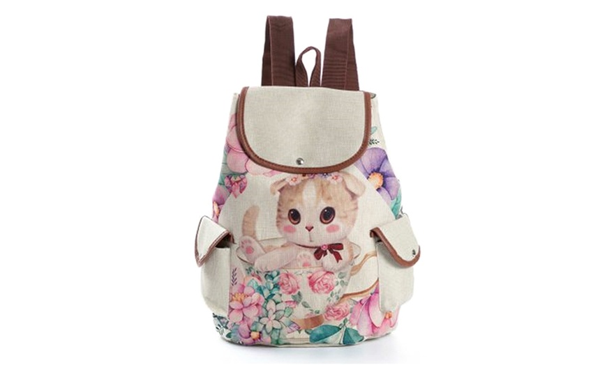 Image 6: Cartoon Cat-Themed Backpack