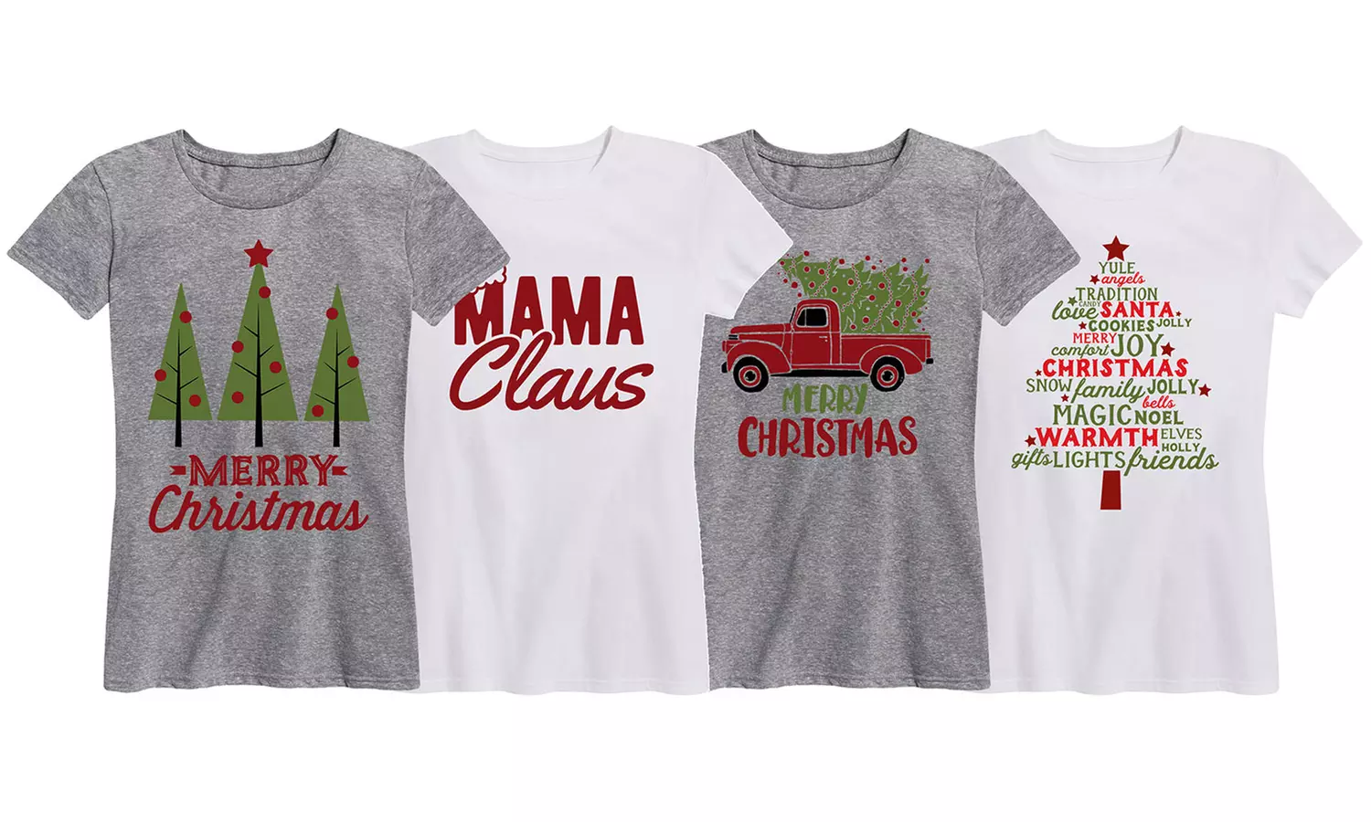 Women's Rustic Farmhouse Christmas Fashion Tee. Plus Sizes Available. - Primary Image