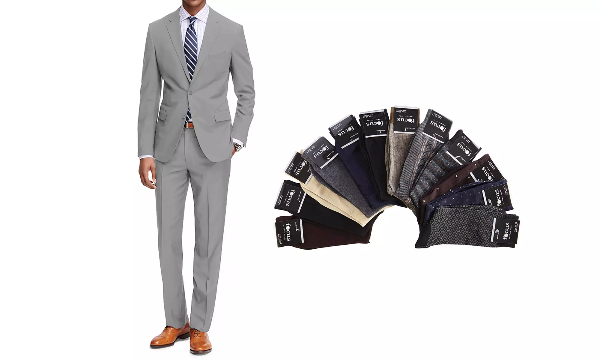 Braveman Men's Classic-Fit Suits with Pair of Socks - Second Medium