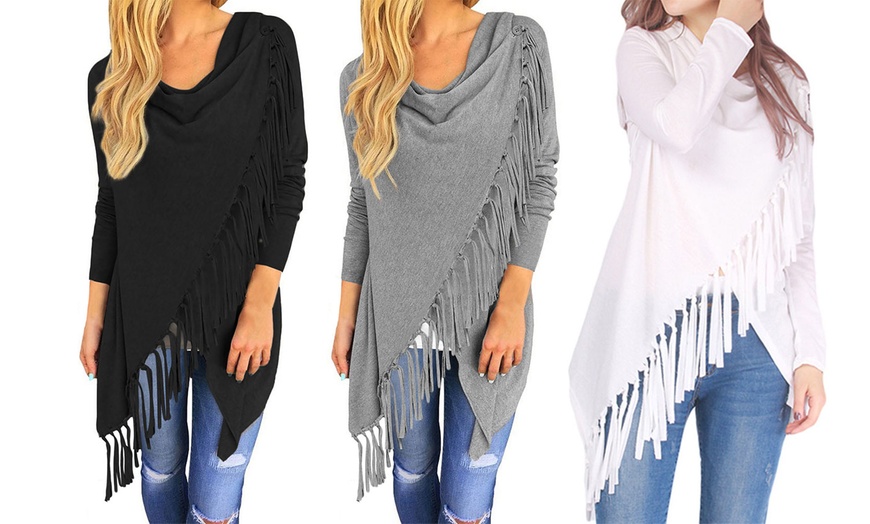 Image 1: Women's Fringed Cardigan