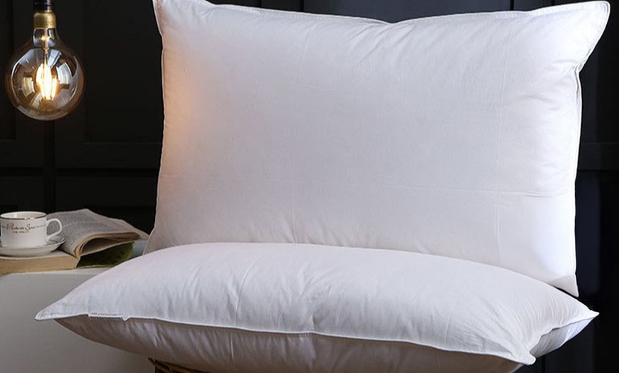 Image 1: 2 or 4 Duck Feather and Down Pillows with 100% Cotton Cover