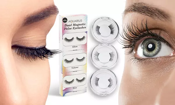 Faux Cils Magnétiques Réutilisables MYTEX-SHOP - 4 Paires 3D Volumineux Naturels - Noir