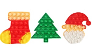 Set of Three Christmas Push and Pop Toys