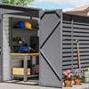 Image 8: Outsunny Galvanised Metal Garden Shed with Foundation Kit 5ft x 9ft 