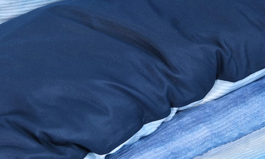 Image 2: Reversible Ribbed Velvet Duvet Set