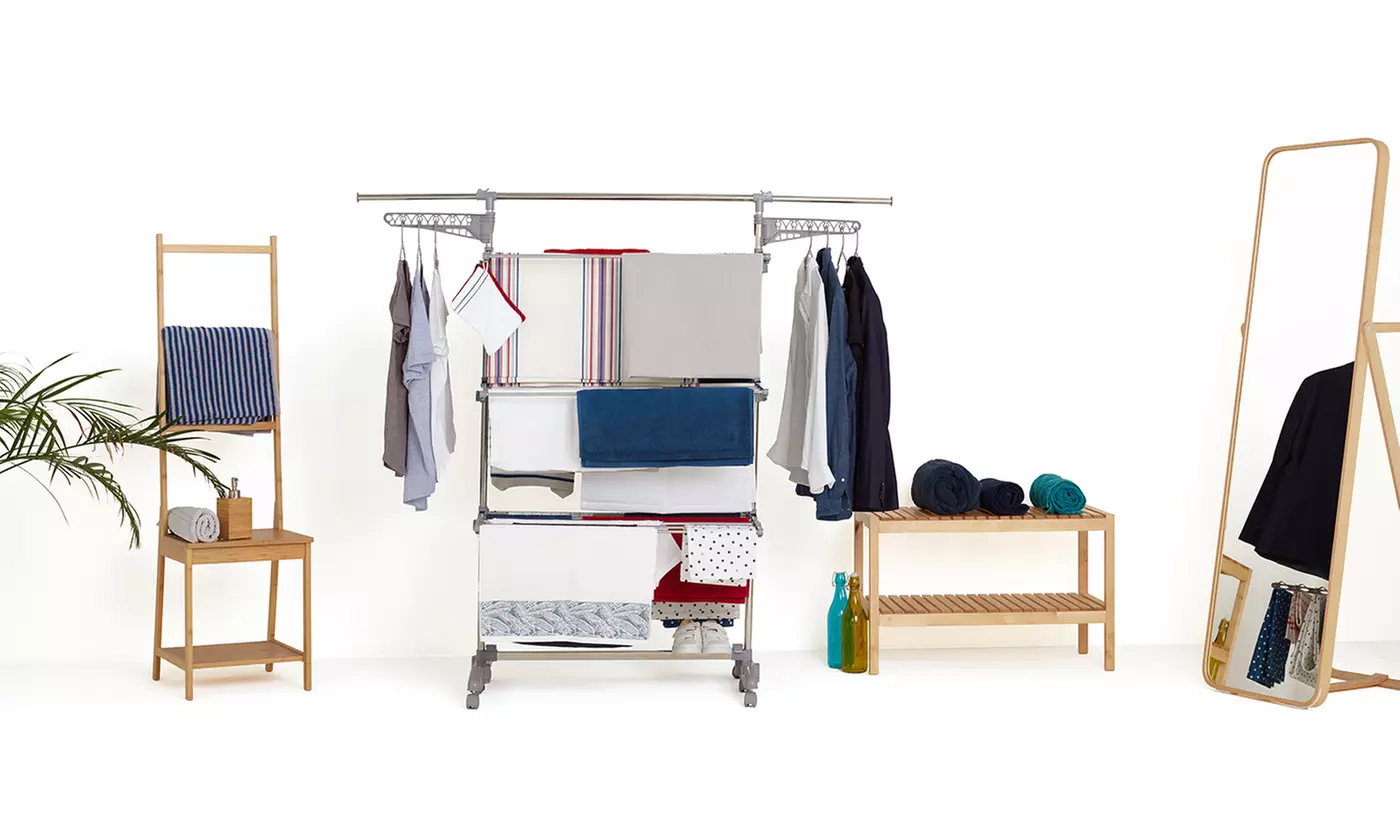 Étendoir à linge multifonction "Extra" Kitchen Move avec accessoires