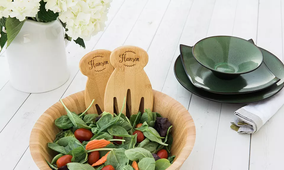 One, Two, Three, Five, or Ten Sets of Personalized Salad Hands from Qualtry (Up to 85% Off) - Primary Image