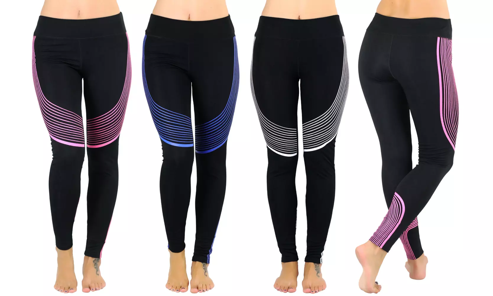 Power Sport Women's Multi-Line Stretchy Seamless Yoga Pants (3-Pack) - Primary Image