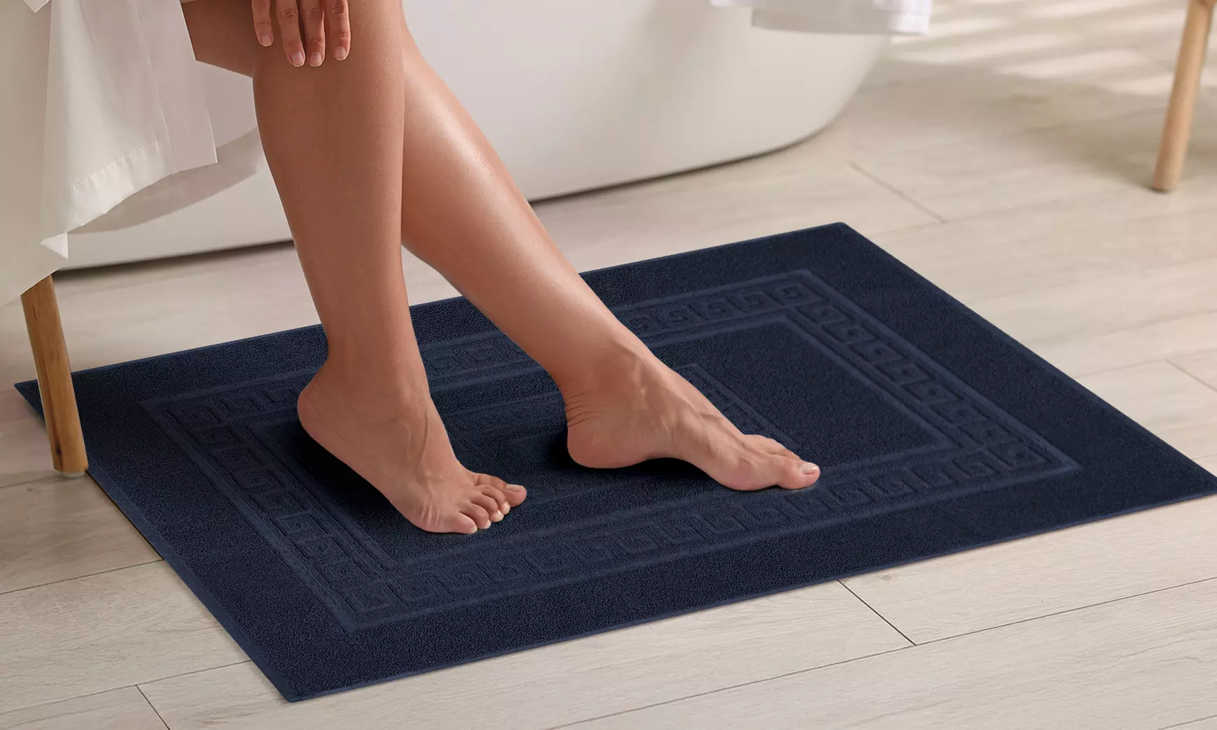 Alfombrilla de baño de tejido jacquard de alta absorción