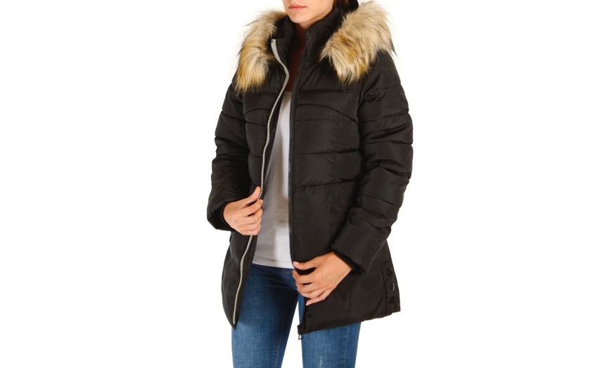 Image 9: Women's Fur-Trimmed Hooded Parka