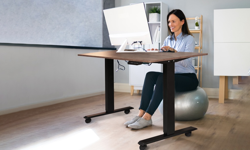 Image 1: Electric Stand-Up Height Adjustable Home Office Desk