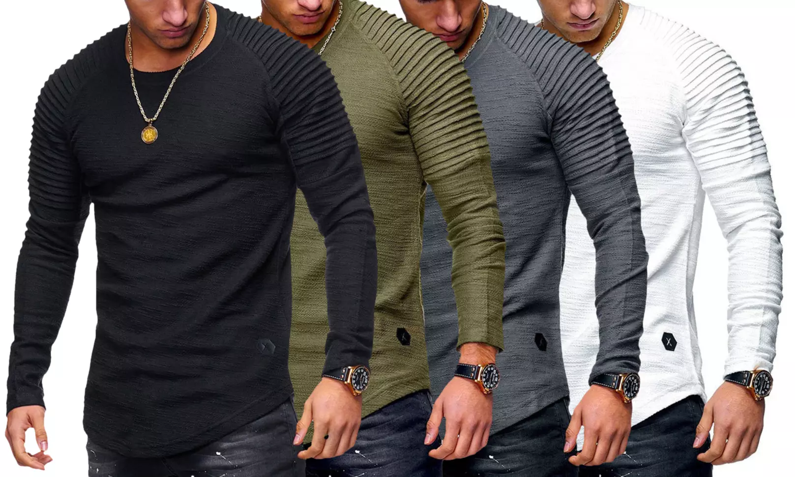 T-shirt à manches longues texturées pour homme de la collection Samuel - Primary Image